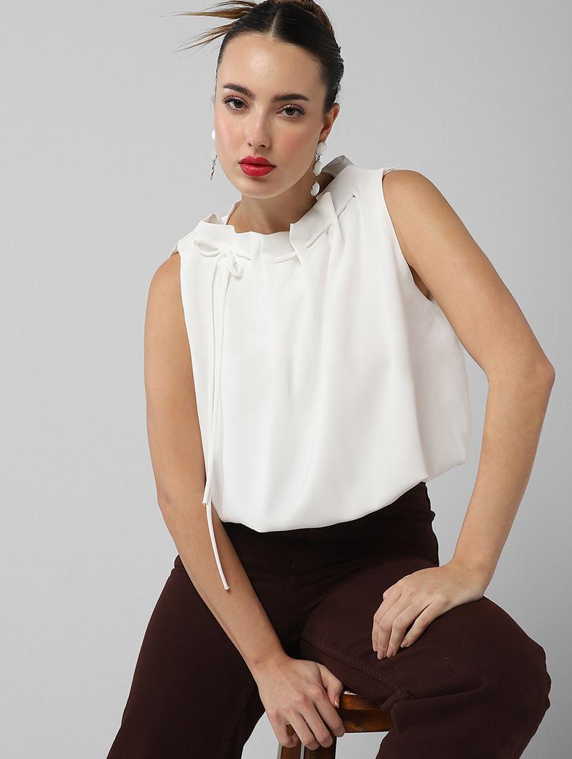 women solid sleeveless regular top - 21661778 - Standard Image - 7