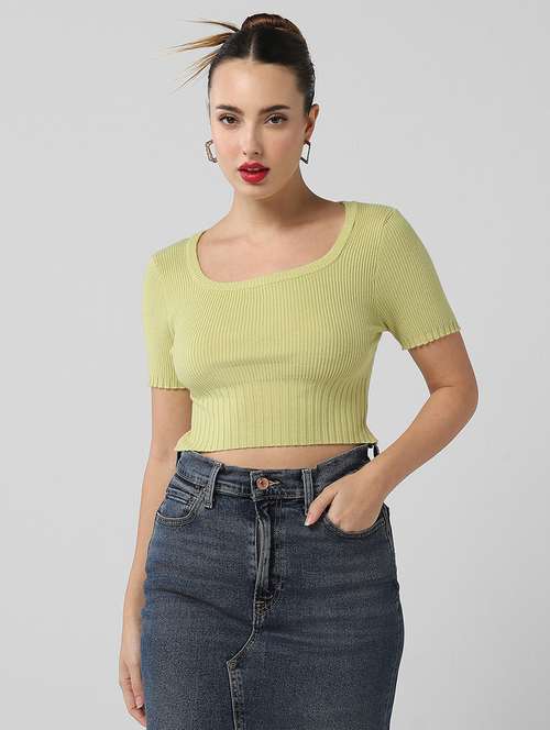women solid short sleeves top - 21661780 - Standard Image - 0