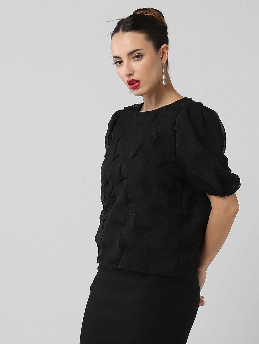 women self designed puff sleeves top - 21661799 -  Standard Image - 2