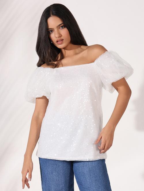 women embellished off shoulder top - 21661804 -  Standard Image - 0