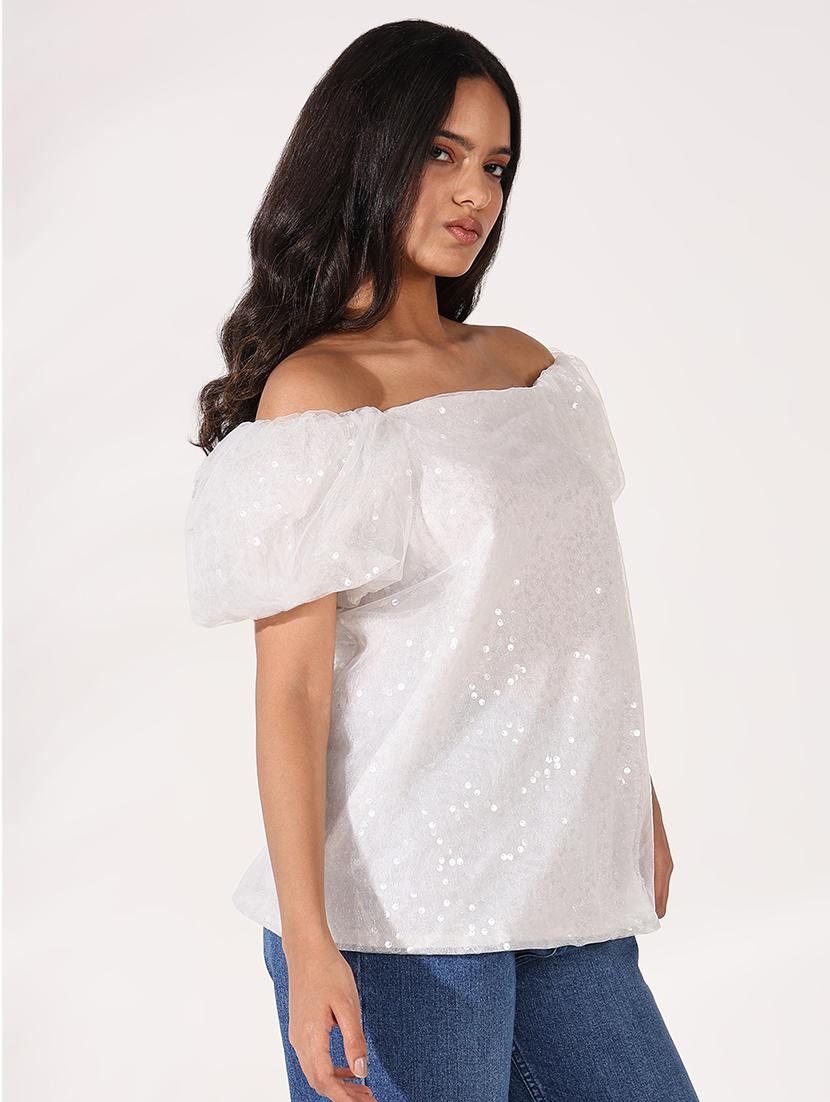 women embellished off shoulder top - 21661804 - Standard Image - 2