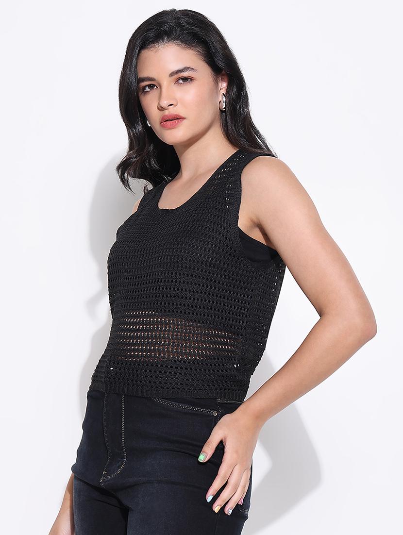 women crochet detailed crop top - 21661836 - Standard Image - 2