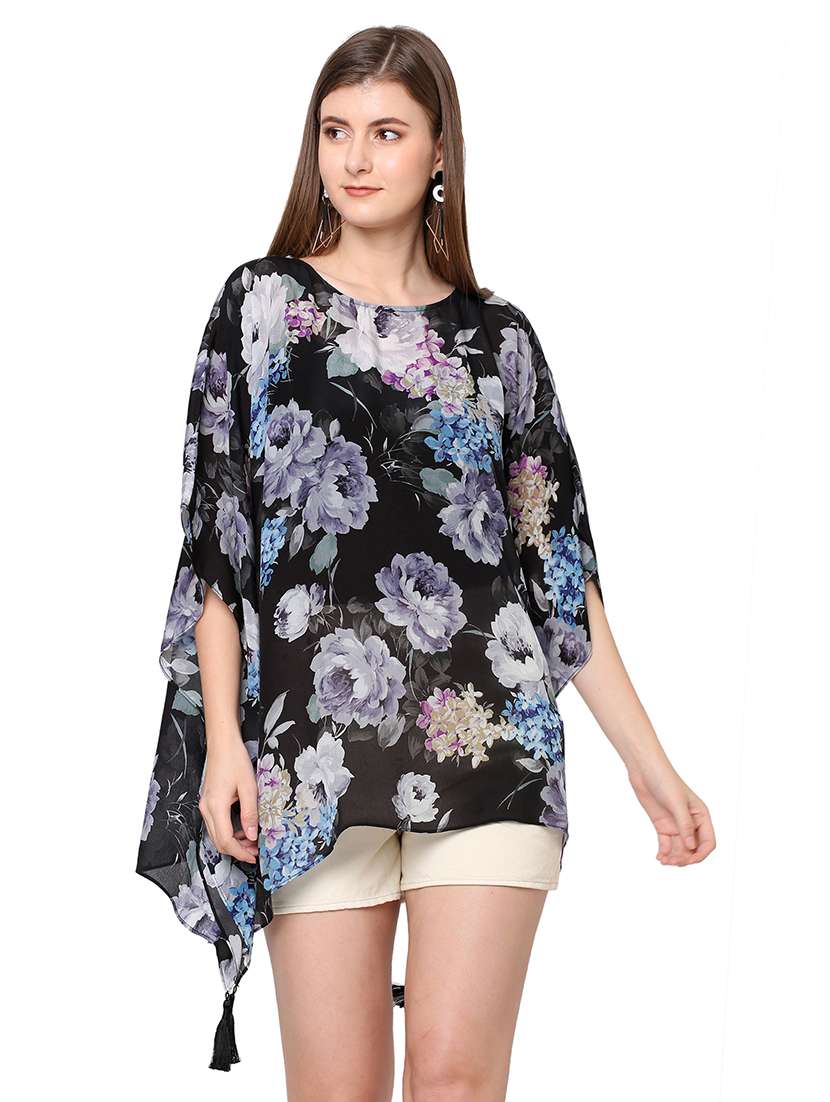 women printed relaxed fit kaftan top