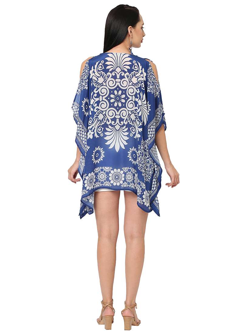 women printed relaxed fit kaftan tunic - 21661957 - Standard Image - 2