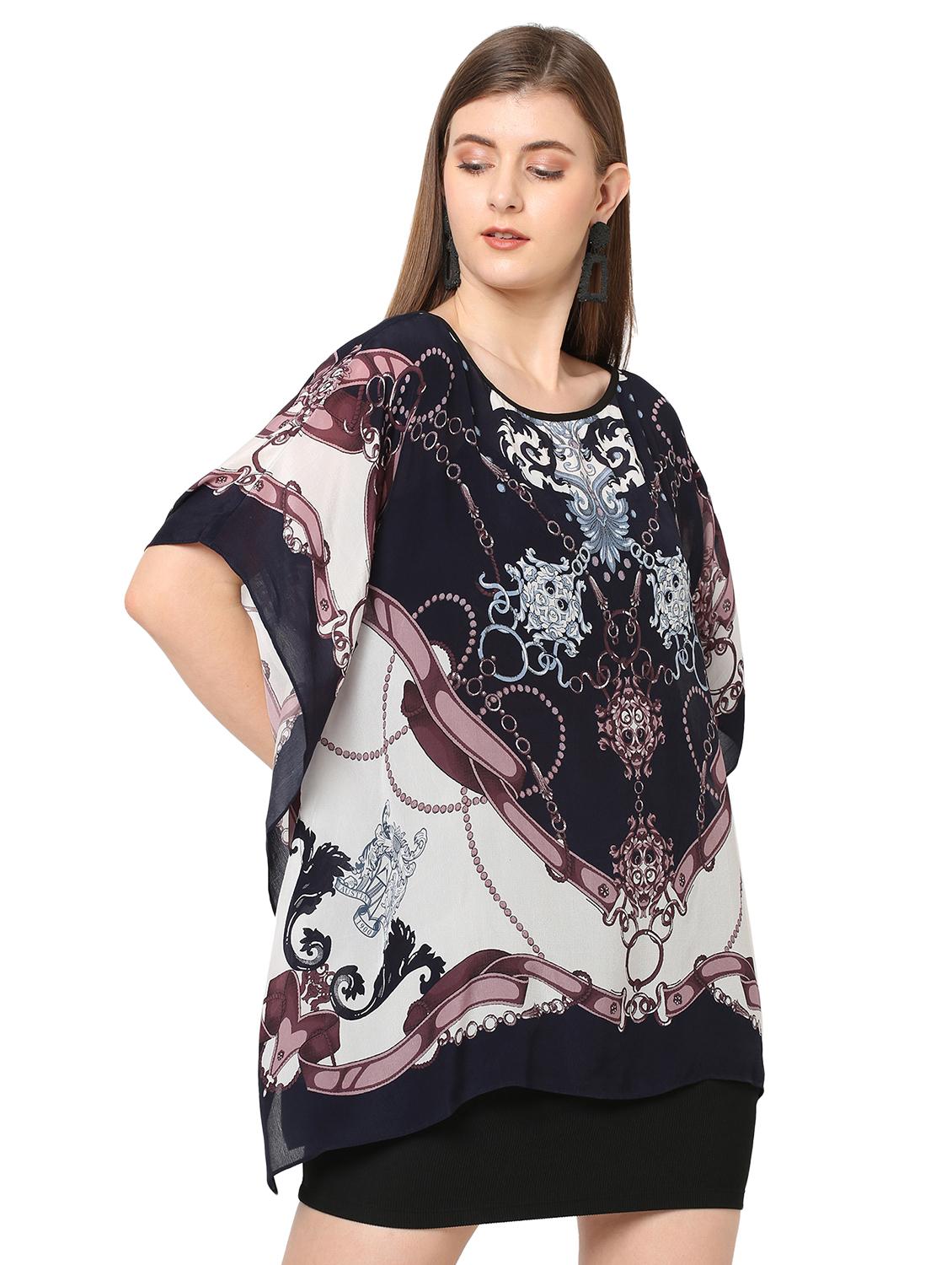 women printed relaxed fit kaftan tunic - 21661987 - Standard Image - 2
