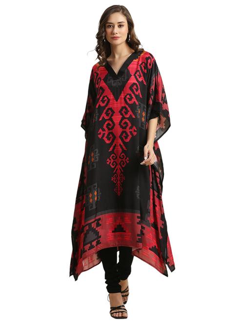 women printed kimono sleeves kaftan kurta - 21662009 - Standard Image - 0