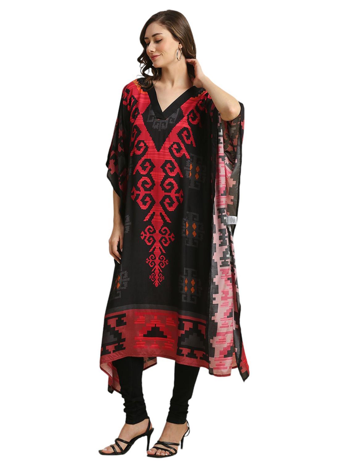 women printed kimono sleeves kaftan kurta - 21662009 - Standard Image - 2