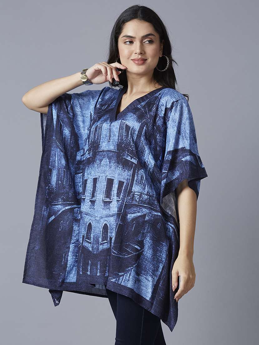 women printed relaxed fit kaftan tunic - 21662023 -  Standard Image - 2