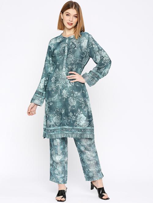 women floral long sleeve straight kurta - 21662166 -  Standard Image - 0