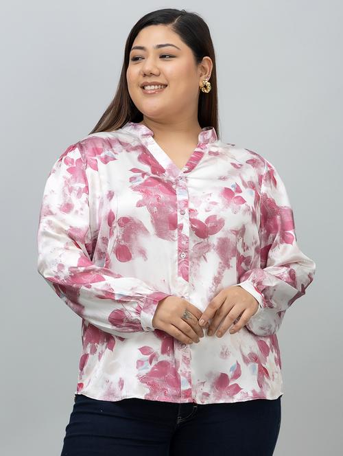 women white printed long sleeve shirt - 21662326 -  Standard Image - 0