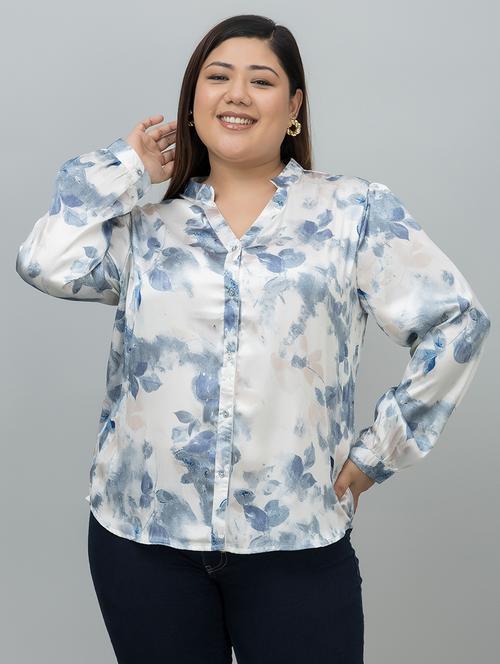 women white printed long sleeve shirt - 21662327 -  Standard Image - 0