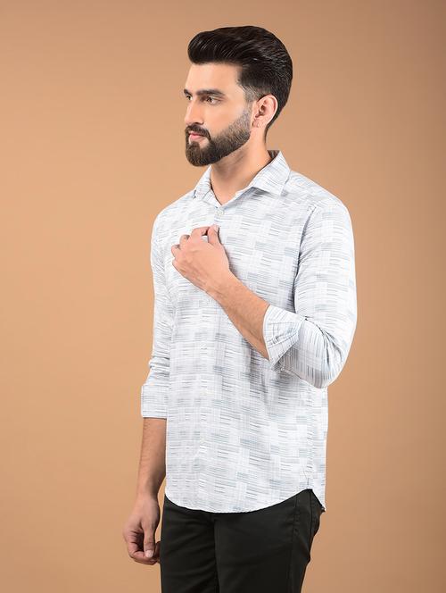 men long sleeves printed casual shirt - 21662346 - Standard Image - 0