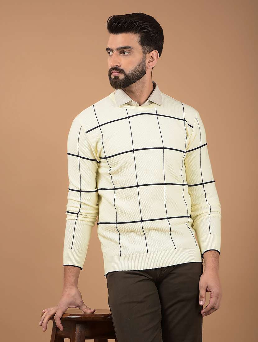 men checkered long sleeves pullover - 21662424 -  Standard Image - 2