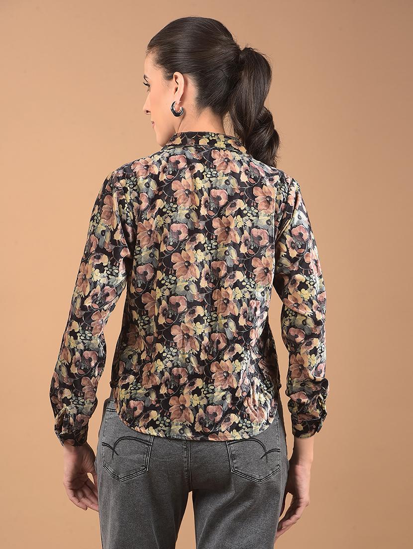 women floral print collared regular shirt - 21662436 - Standard Image - 2