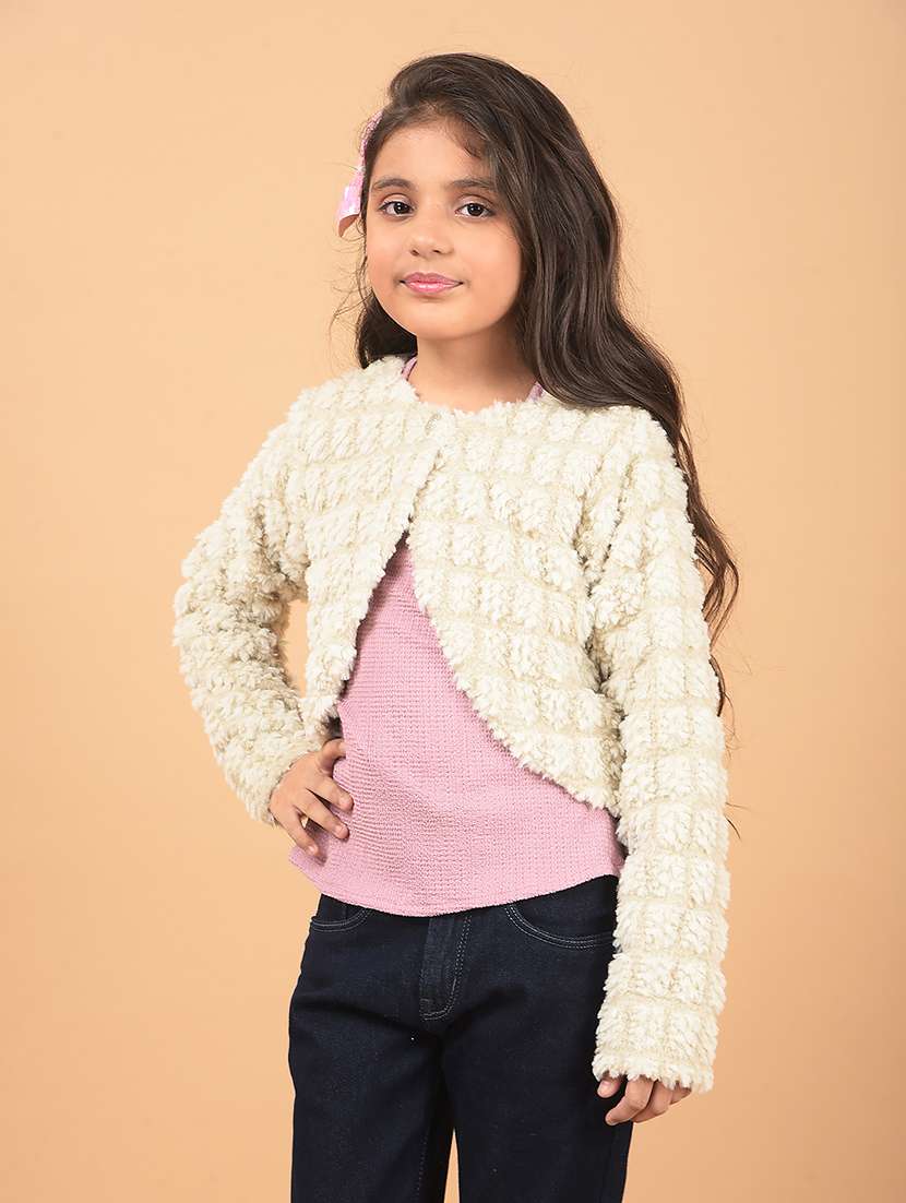 girls self designed long sleeves cardigan - 21662439 -  Standard Image - 2