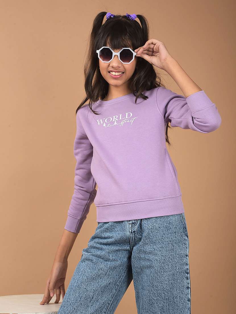girls chest print long sleeves sweatshirt - 21662452 -  Standard Image - 2