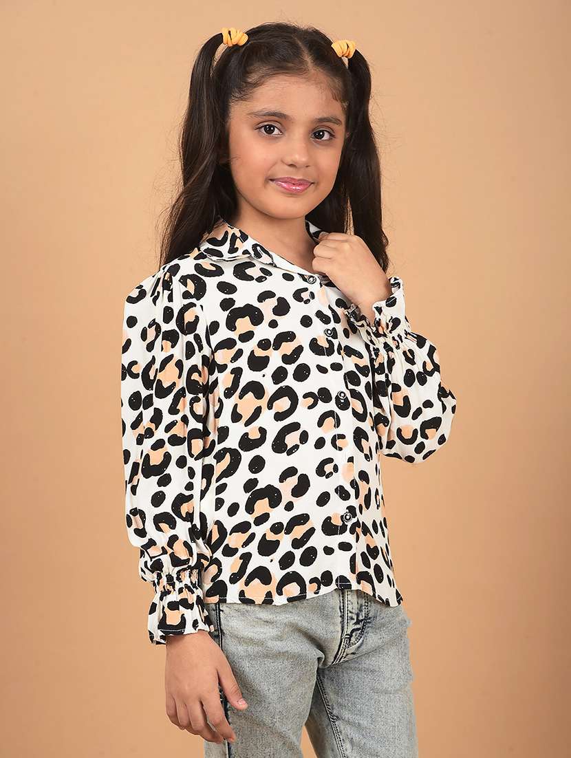 girls animal print long sleeve shirt top - 21662467 - Standard Image - 2