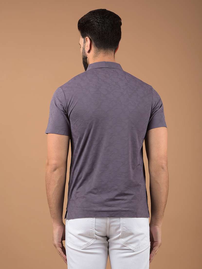 men purple printed polo neck t-shirt - 21662481 -  Standard Image - 2