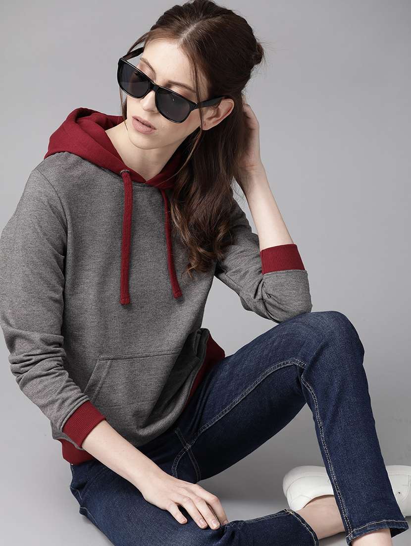 women color block long sleeve sweatshirts - 21662483 -  Standard Image - 2