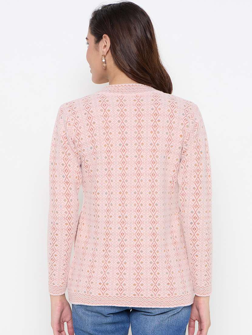 women long sleeves self design cardigan - 21662527 - Standard Image - 2