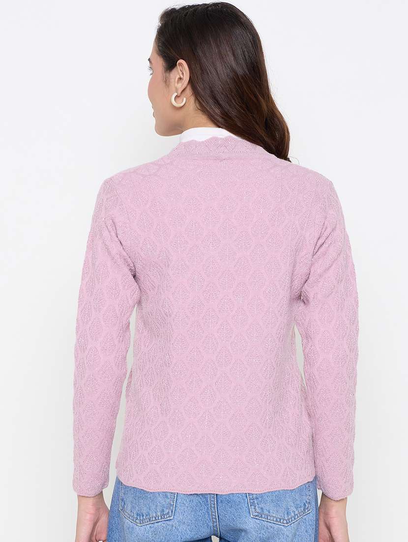 women long sleeves self design cardigan - 21662547 -  Standard Image - 2