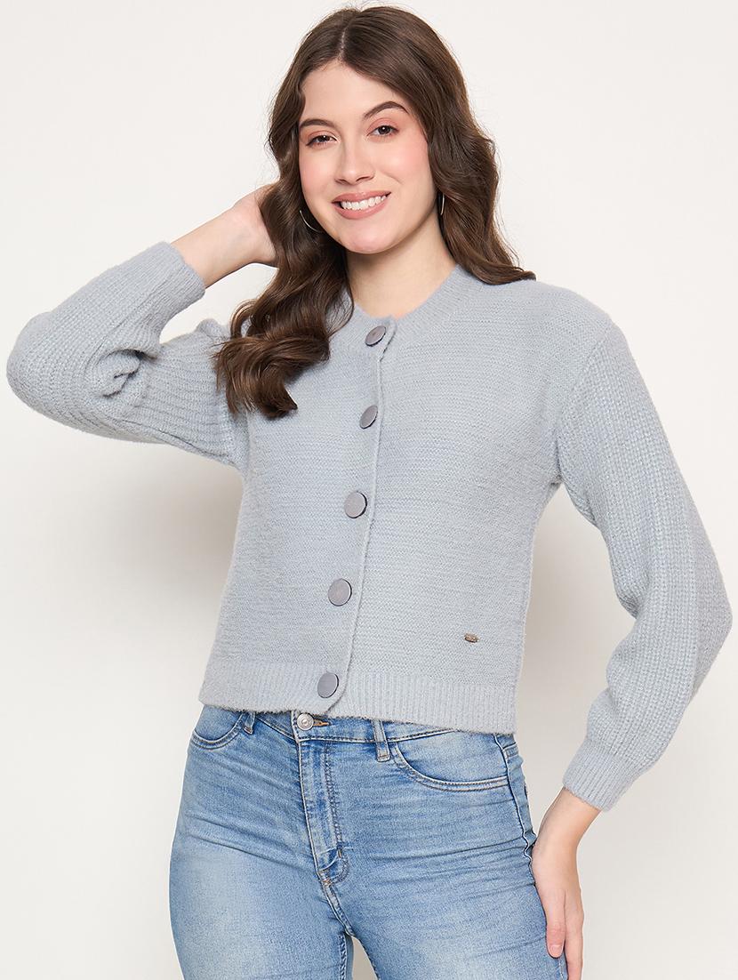 women long sleeves self design cardigan - 21662551 -  Zoom Image - 0