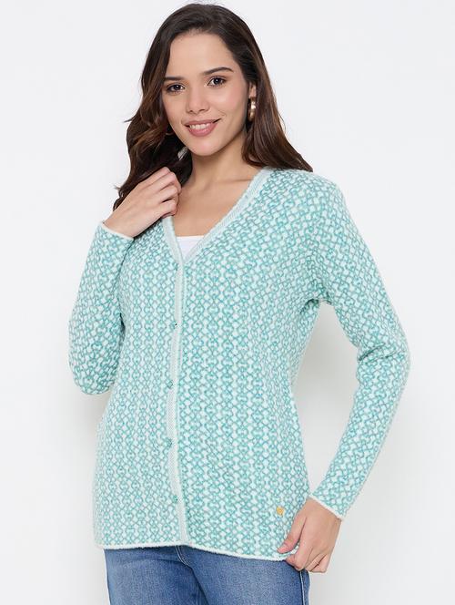 women long sleeves self design cardigan - 21662559 - Standard Image - 0