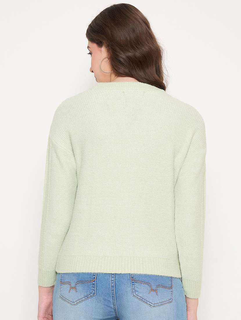women long sleeves self design pullover - 21662564 - Standard Image - 2