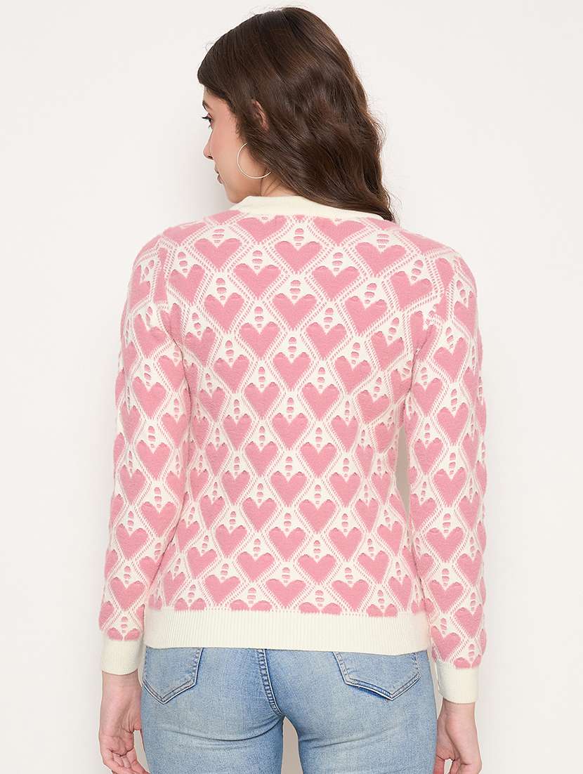 women long sleeves self design pullover - 21662567 - Standard Image - 2