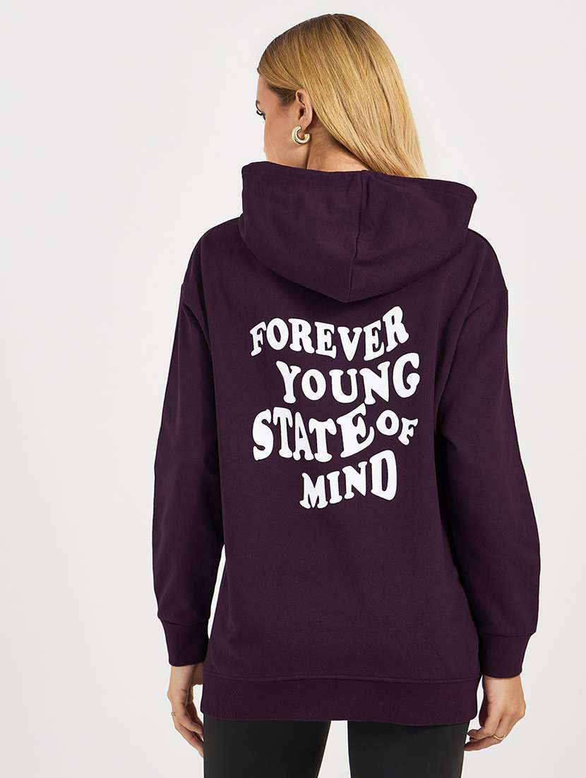 women printed hooded oversized sweatshirt - 21662644 -  Standard Image - 2