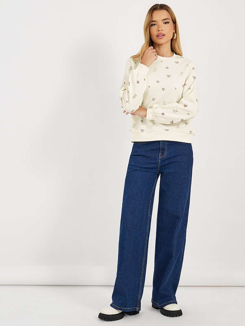 women long sleeves front print sweatshirt - 21662648 -  Standard Image - 2