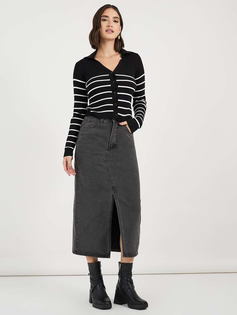women striped long sleeves cardigan - 21662657 -  Standard Image - 2