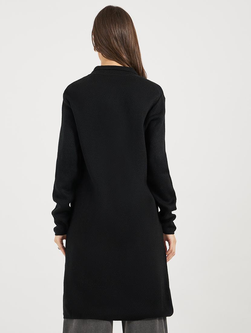 women solid long sleeves long cardigan - 21662659 - Standard Image - 2