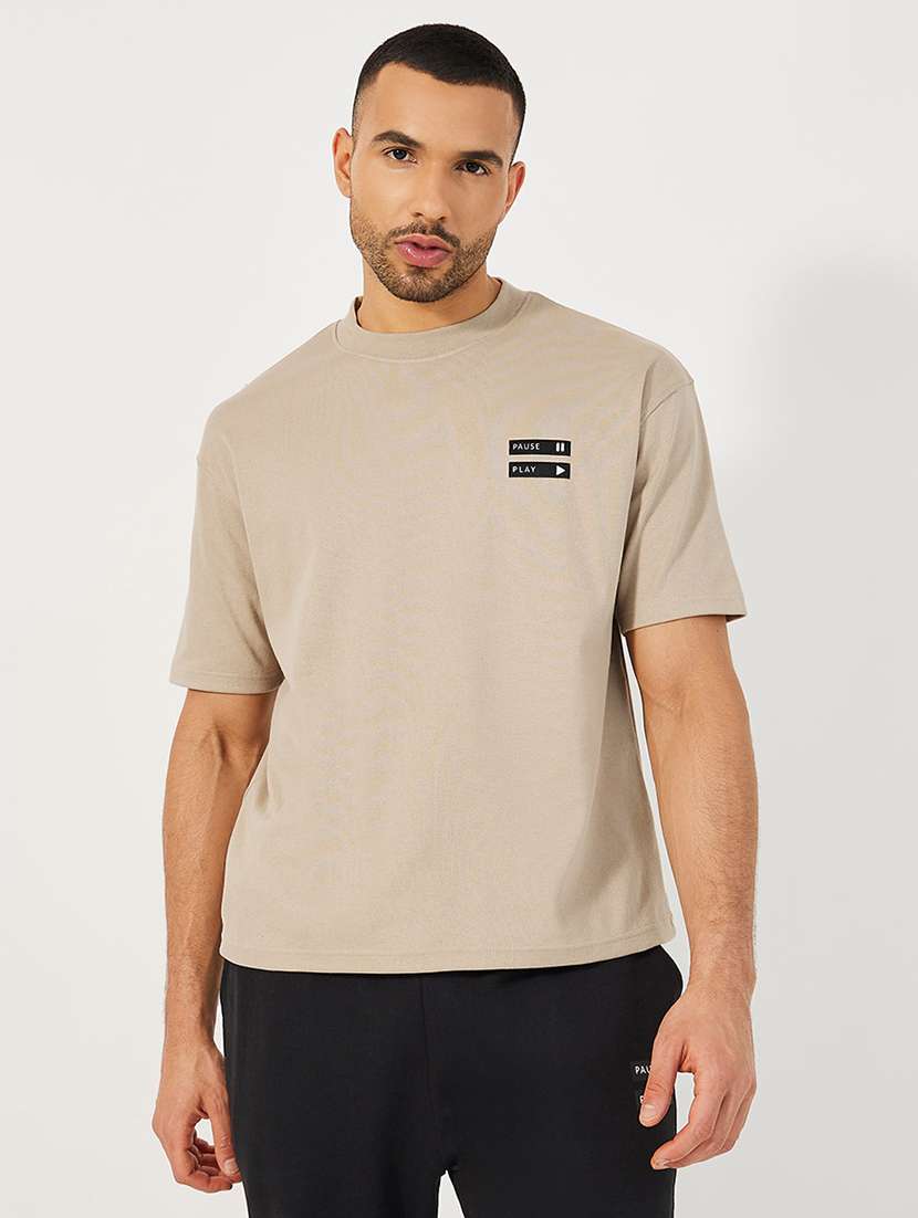 men solid t-shirt & joggers co-ord set - 21662681 -  Standard Image - 2