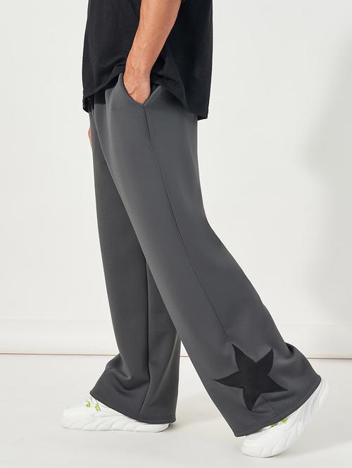 men mid rise placement print full length track pant - 21662730 - Standard Image - 0