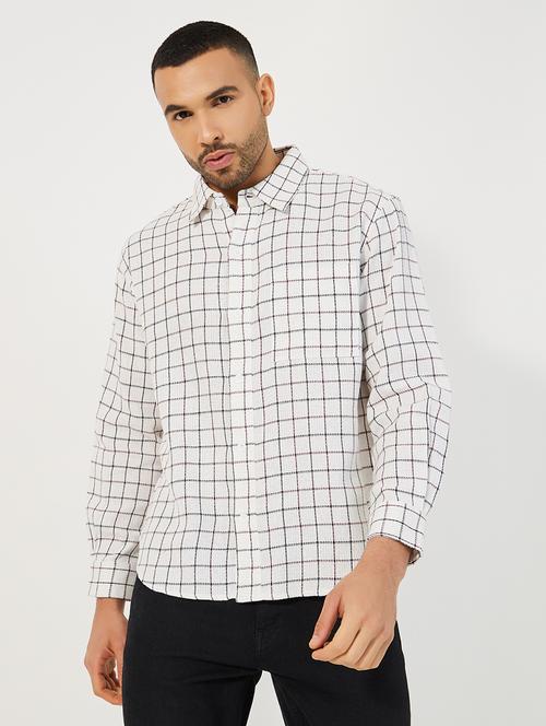 men long sleeve checkered casual shirt - 21662732 - Standard Image - 0
