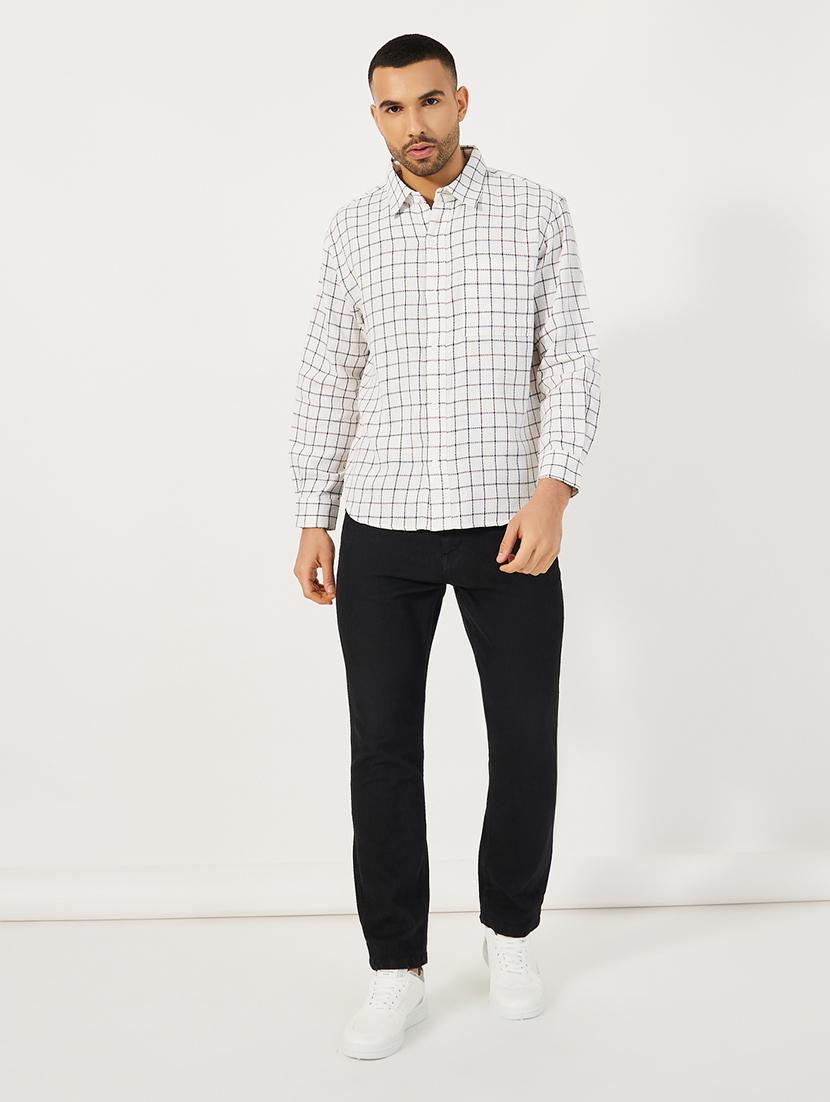 men long sleeve checkered casual shirt - 21662732 - Standard Image - 2