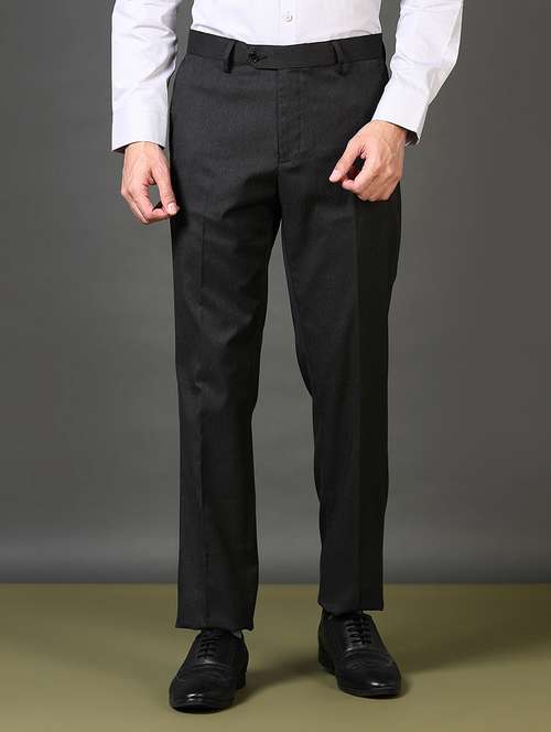 men mid rise ankle length formal trouser - 21662771 - Standard Image - 0