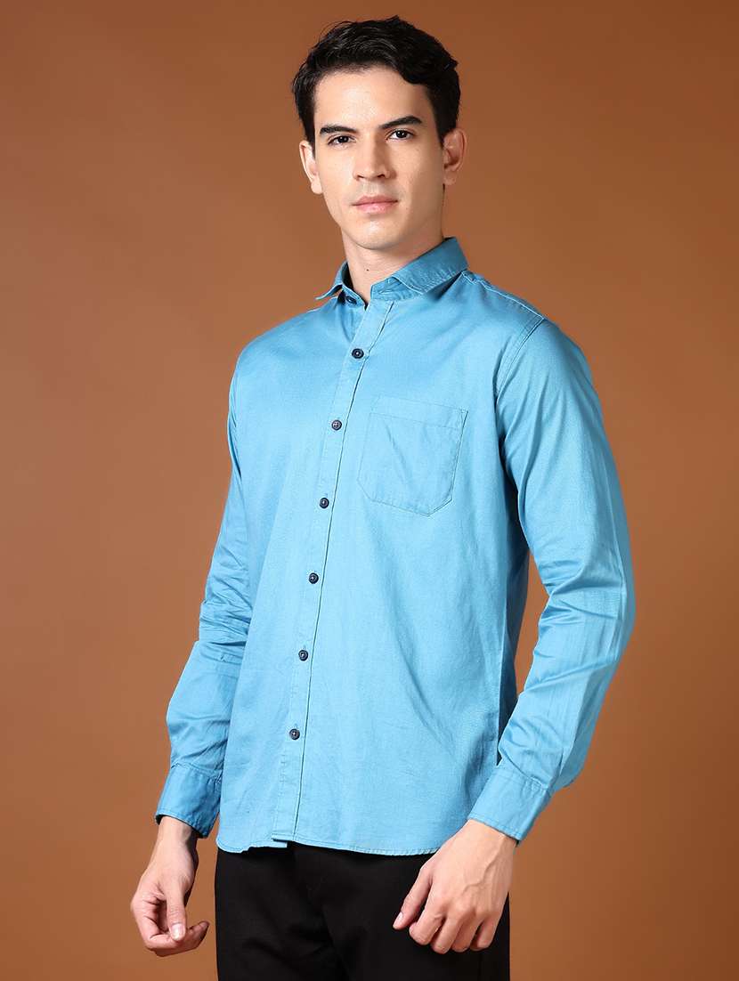 men solid long sleeves casual shirt - 21662798 -  Standard Image - 2