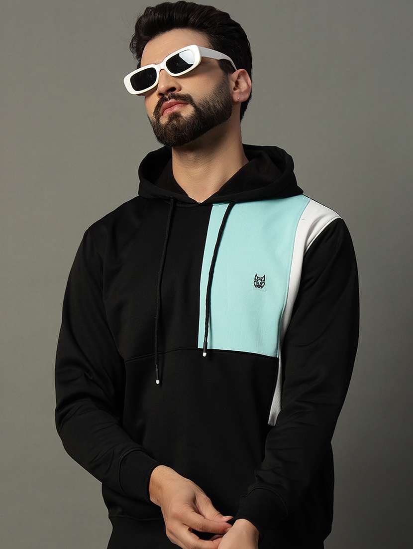 men long sleeve color block sweatshirt