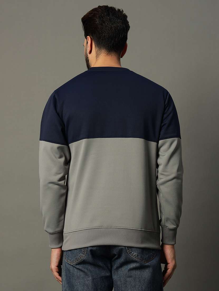 men long sleeve color block sweatshirt - 21662919 -  Standard Image - 2
