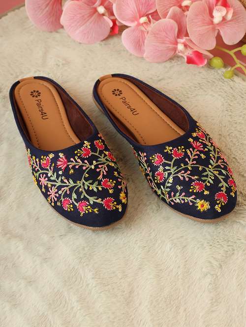 women embroidered slip on mules - 21662939 - Standard Image - 0