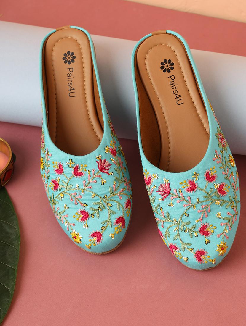 women embroidered slip on mules - 21662946 -  Zoom Image - 0