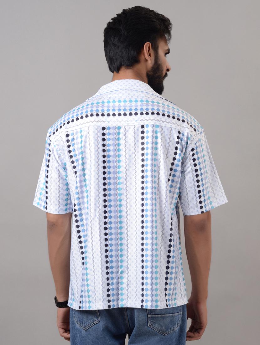 men geometric printed short sleeve casual shirt - 21662977 - Standard Image - 2