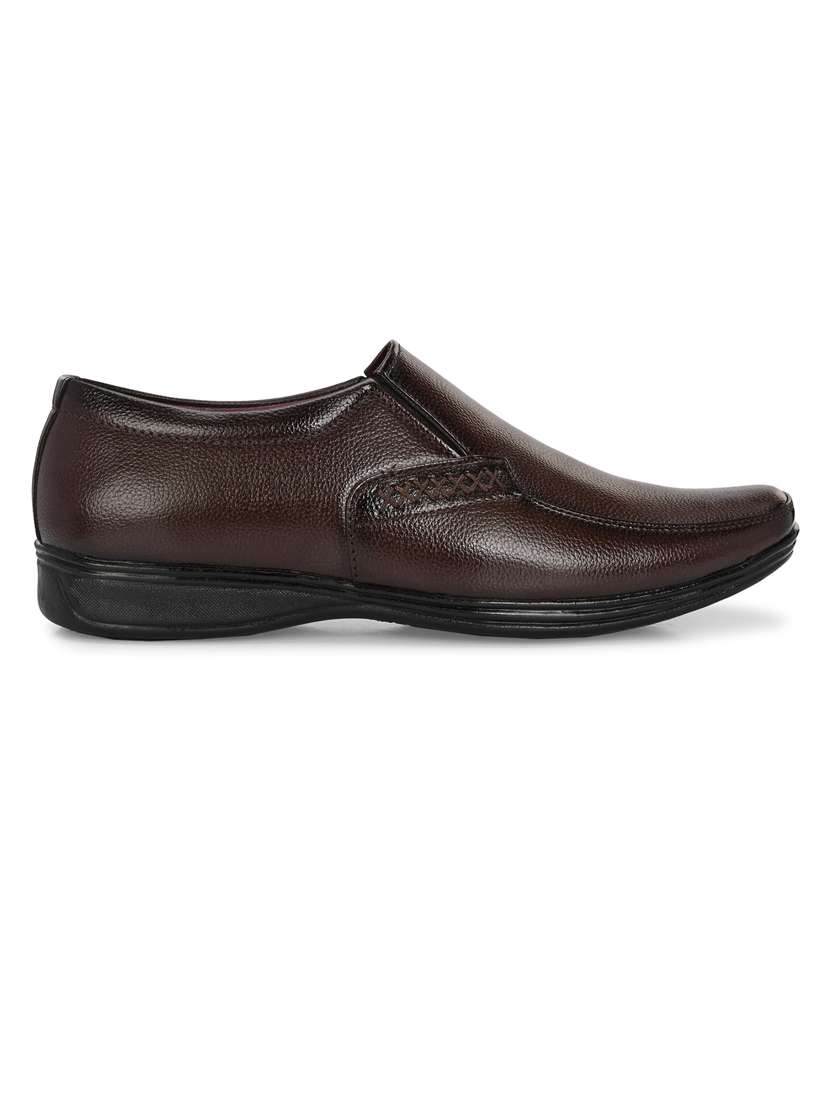 men brown slip on formal shoes - 21662998 -  Standard Image - 2