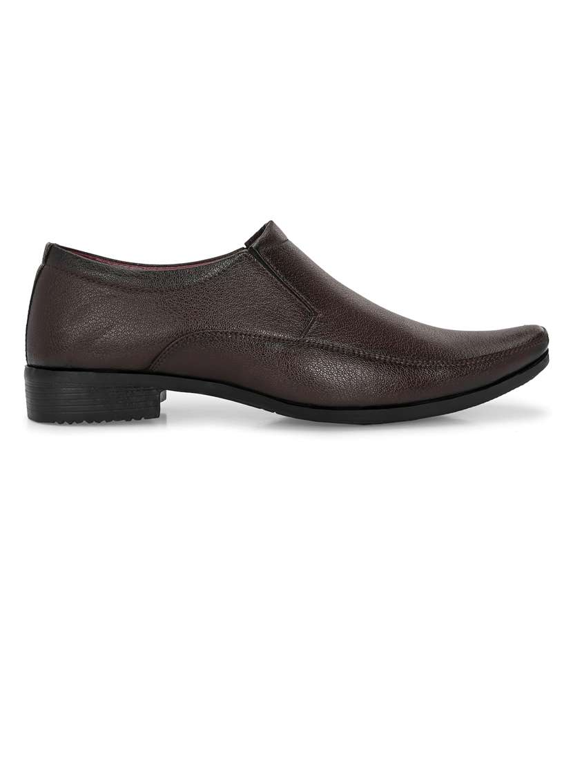 men brown slip on formal shoes - 21663000 -  Standard Image - 2