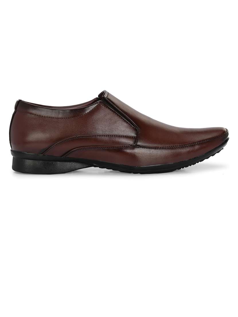men brown slip on formal shoes - 21663002 -  Standard Image - 2