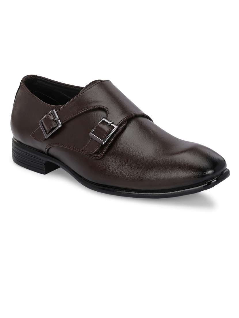 men solid lightweight monk strap shoes - 21663006 -  Standard Image - 2