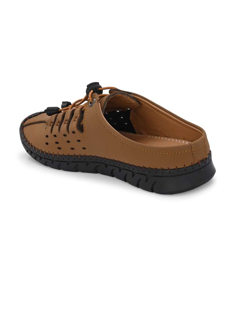 men brown slip on sandal - 21663023 -  Standard Image - 2