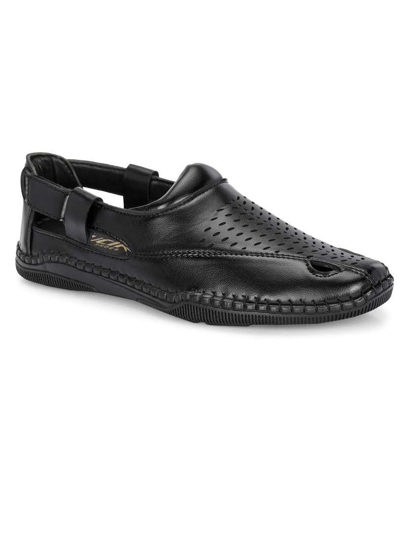 men black slip on sandal - 21663024 -  Standard Image - 2